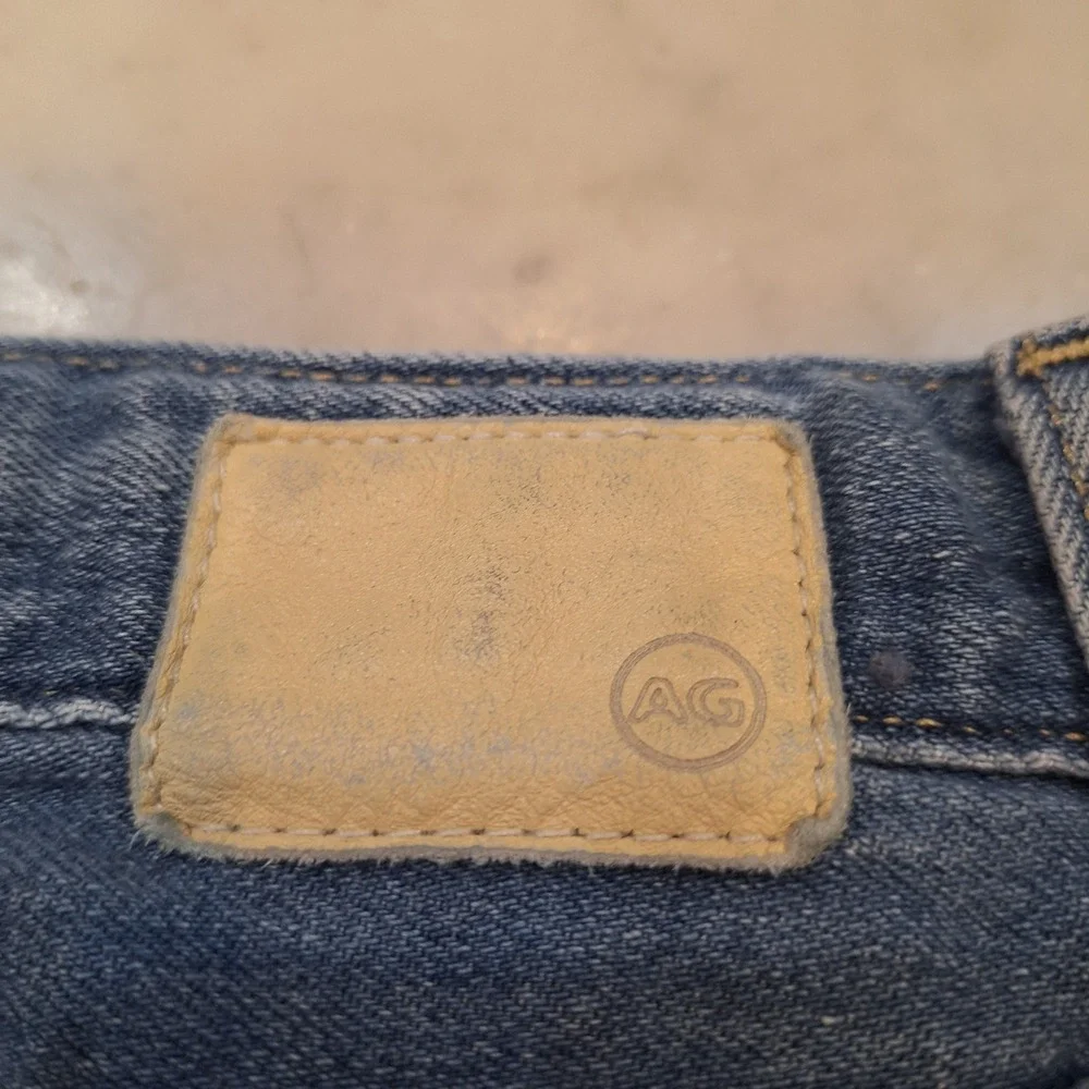 AG Adriano Goldschmied Jeans Wom Sz 31R Blue AG-ED Denim Raw‎ Hem Straight Leg